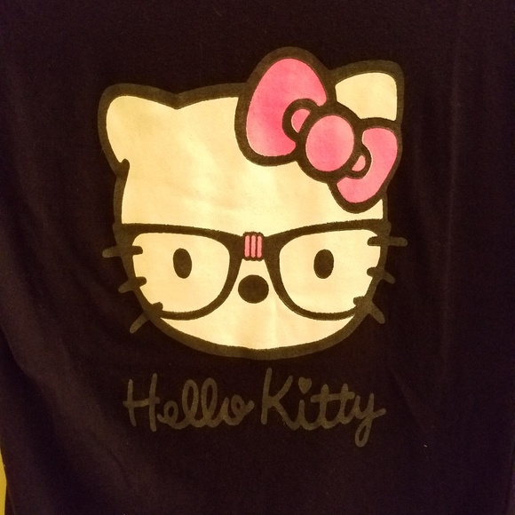 Eevee Tops - 🚨🚨3/$25 SALE🚨🚨•Hello Kitty w/glasses black tee•Med.